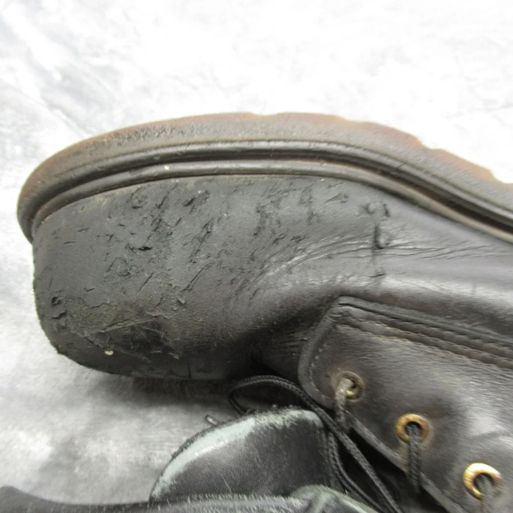 Red Wing Work Boots Mens 13 D Black Leather‎ Safety Steel Toe Lace-Up USA Made